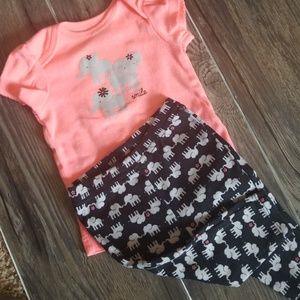 Neon orange baby girl outfit